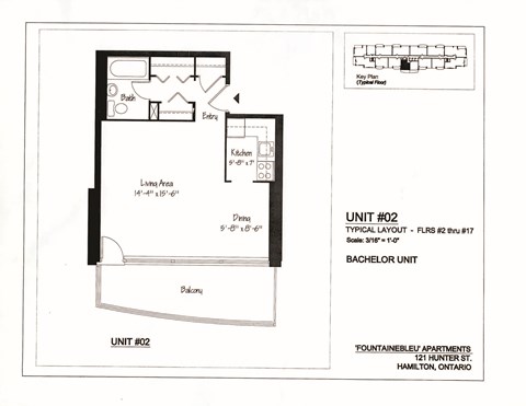 Floor plan for studio, 1 bath, 512 sqft